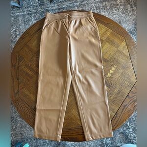 LOFT Tan Faux Leather DRAWSTRING Pants